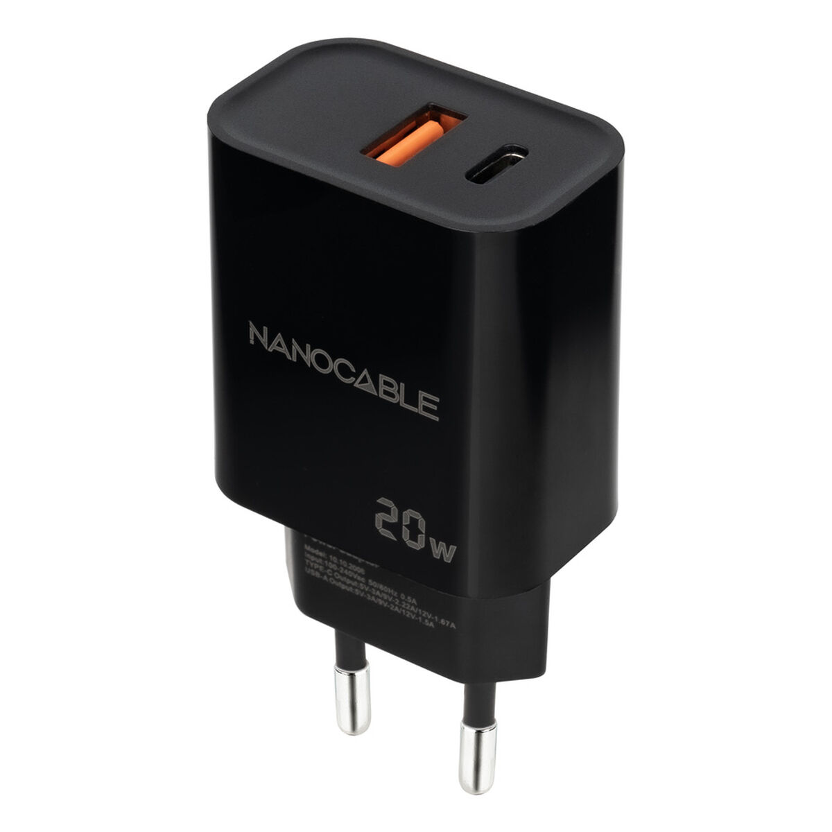 Vægoplader NANOCABLE Sort 20 W